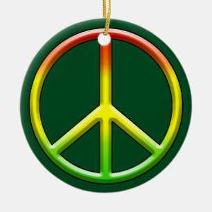 Rasta Peace Symbol-jul! Julgransprydnad Keramik
