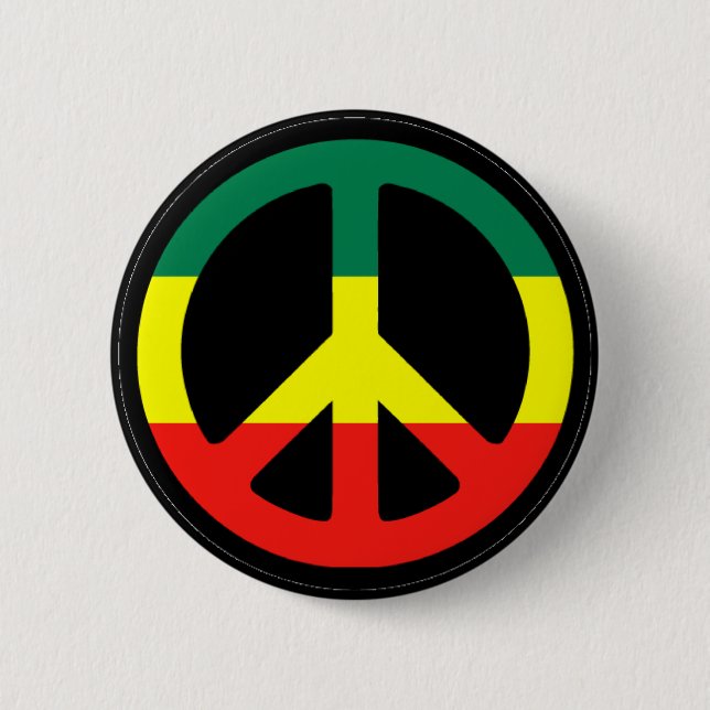 Rasta Peace Symbol Knapp (Framsida)