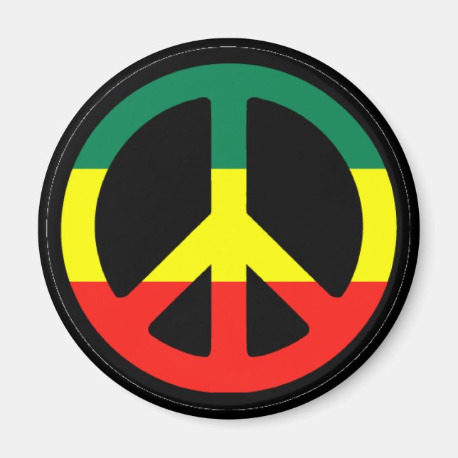 Rasta Peace Symbol Magnet (Framsidan)
