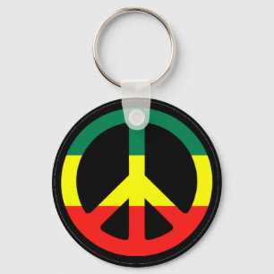 Rasta Peace Symbol Nyckelring