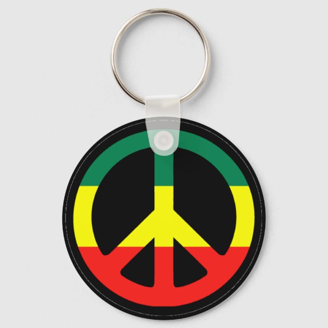 Rasta Peace Symbol Nyckelring (Framsida)