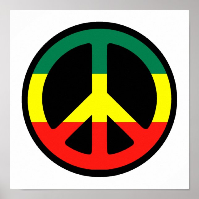 Rasta Peace Symbol Poster (Framsidan)