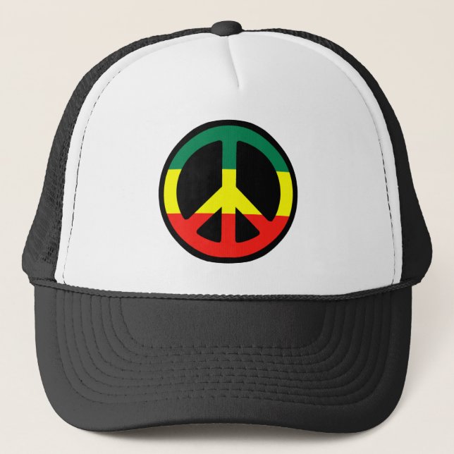 Rasta Peace Symbol Truckerkeps (Framsida)