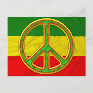 Rasta Peace Symbol Vykort