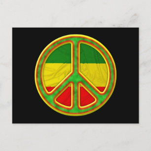 Rasta Peace Symbol Vykort