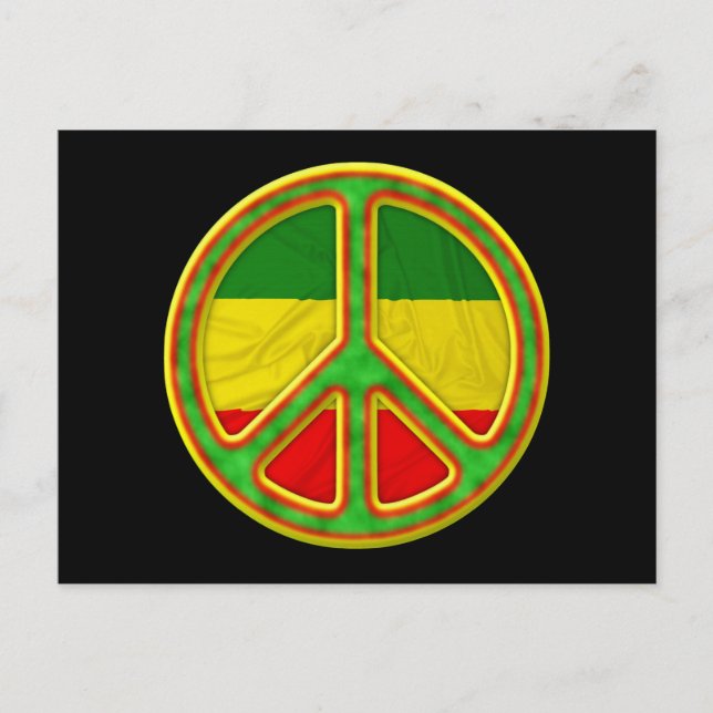 Rasta Peace Symbol Vykort (Framsida)