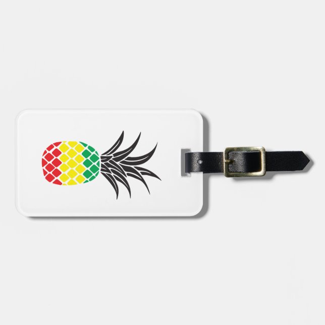 Rasta Pineapple Luggage Tag Bagagebricka (Horisontell Framsida)