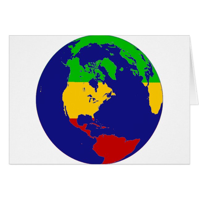 Rasta planetjord hälsningskort (Framsidan Horizontal)