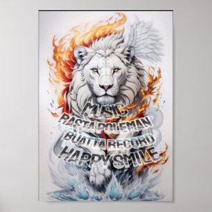 Rasta Poleman ljud lejon Poster