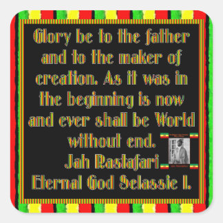 Rasta Prayer Rected before Smoking Ceremony Fyrkantigt Klistermärke