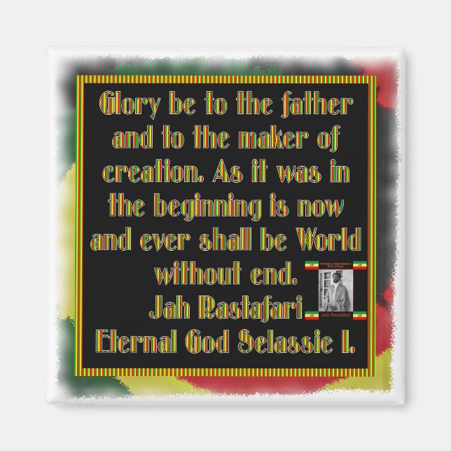 Rasta Prayer Rected before Smoking Ceremony Magnet (Framsidan)