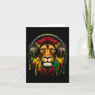 Rasta Raggae Jamaica Music Headphone Lejona från J Kort