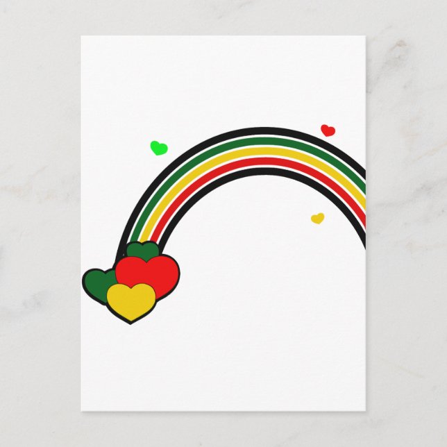 Rasta Rainbow och Hearts Vykort (Framsida)