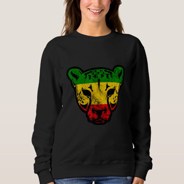 Rasta Reggae Ceetah Jamaican Pride Rastafarian Hip T Shirt (Framsida)