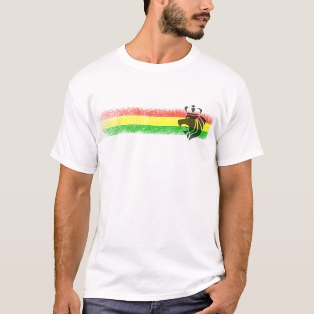 Rasta Reggae Crowned Lejon T-shirt (Framsida)