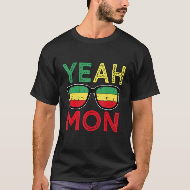 Rasta Reggae Jamaica Flagga Färg sommar Vacation Y T Shirt (Framsida)