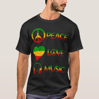 Rasta Reggae Kärlek Peace Music Rastafari Roots T Shirt
