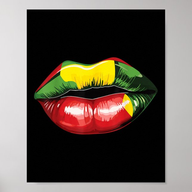 Rasta Reggae Läppar Music Rasta Rastafari Roots Ja Poster (Framsidan)