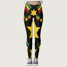 Rasta Reggae Leggings militärstars design