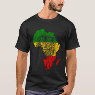 Rasta Reggae Lejon för Judah Afrika Karta Rastafar T Shirt