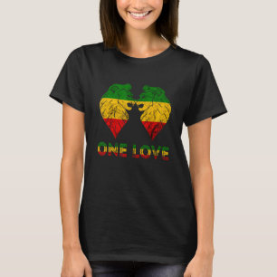 Rasta Reggae Lejon för Juddah One Kärlek Rastafari T Shirt