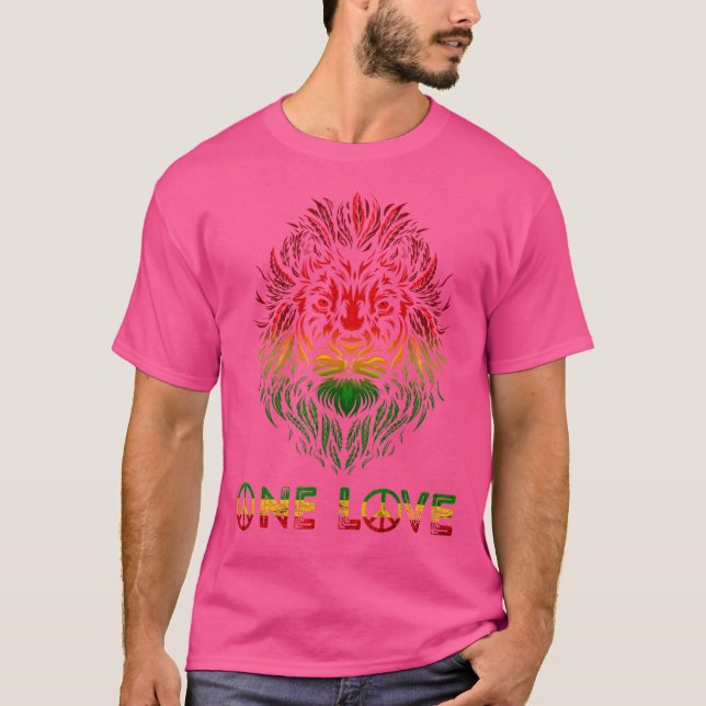 Rasta Reggae Lejon of Judah Jamaica Rastafari Root T Shirt (Framsida)