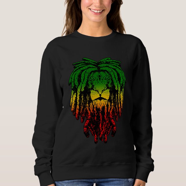 Rasta Reggae Lion Of Judah Jamaican Roots Rastafar T Shirt (Framsida)