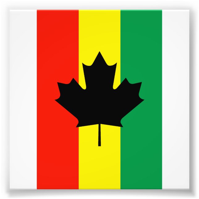 Rasta Reggae Maple Löv Flagga Fototryck (Framsidan)