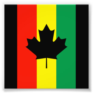 Rasta Reggae Maple Löv Flagga Fototryck