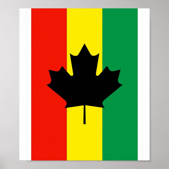 Rasta Reggae Maple Löv Flagga Poster (Framsidan)