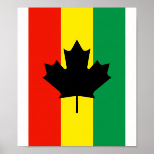 Rasta Reggae Maple Löv Flagga Poster