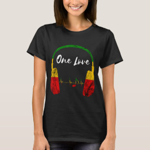 Rasta Reggae Music Headphone Jamaican Pride One L T Shirt