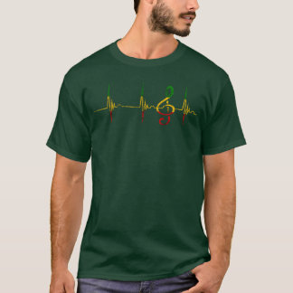 Rasta Reggae Musik Not Rastafari Rötter Hjärtklapp T Shirt