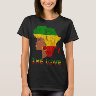 Rasta Reggae One Kärlek Jamaican Girl Reggaeton T Shirt