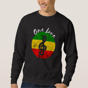 Rasta Reggae Rastafari Roots Music Note One Kärlek Lång Ärmad Tröja