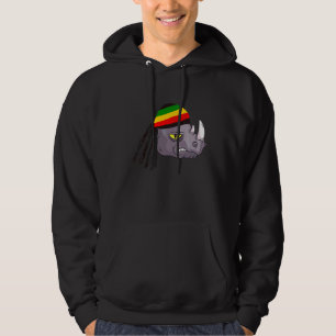Rasta Reggae Rhino Rastafarian Roots One Kärlek Ja Hoodie