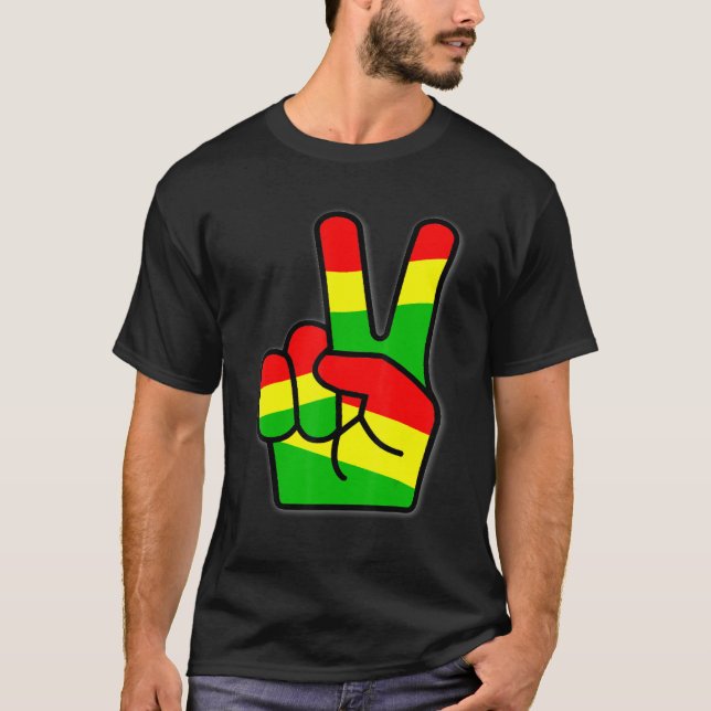 Rasta Reggae Segerfärger Konst För Rastafari T Shirt (Framsida)