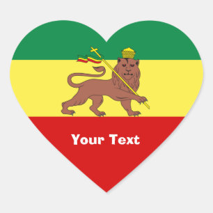 Rasta Reggae som är lejon av Judah Hjärtformat Klistermärke