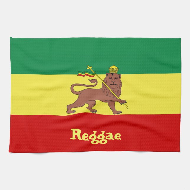 Rasta Reggae som är lejon av Judah Kökshandduk (Horisontell)