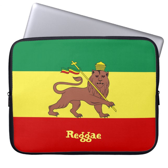 Rasta Reggae som är lejon av Judah Neoprene 15" Laptop Fodral (Framsidan)