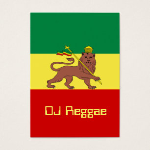 Rasta Reggae som är lejon av Judah Visitkort