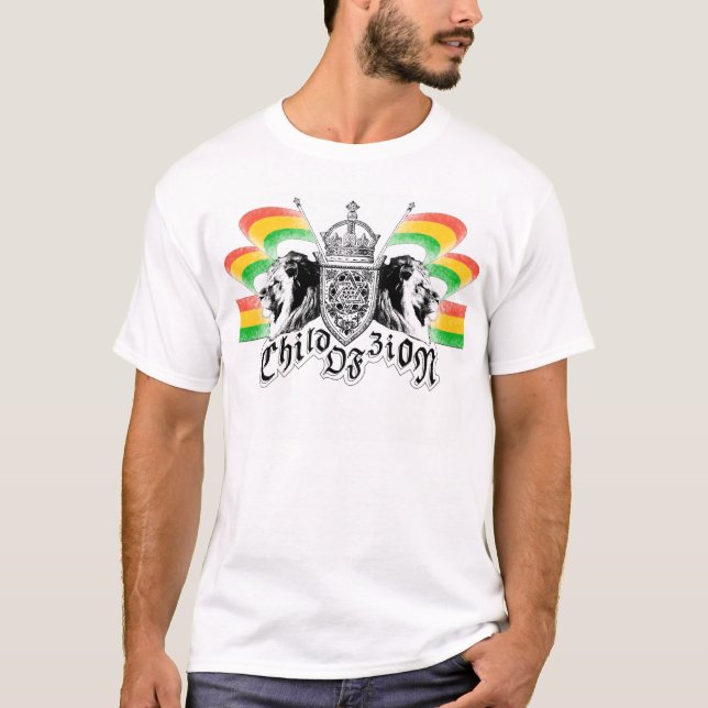 Rasta Reggaevapensköld Tee Shirt (Framsida)