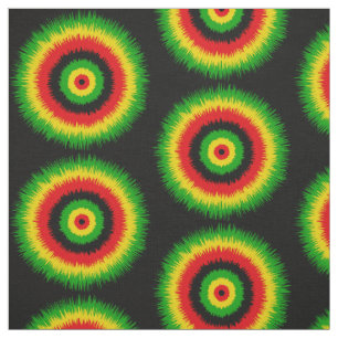 Rasta röd gul grön Tie Dye cirklar mönster Tyg