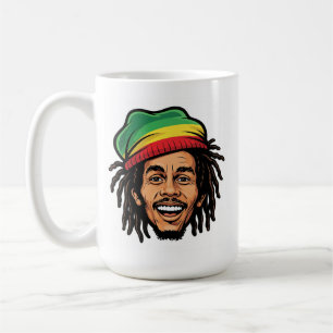Rasta Roots & Reggae Rhythmer - Ikonisk Bob Marley Kaffemugg