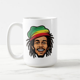 Rasta Roots & Reggae Rhythmer - Ikonisk Bob Marley Kaffemugg