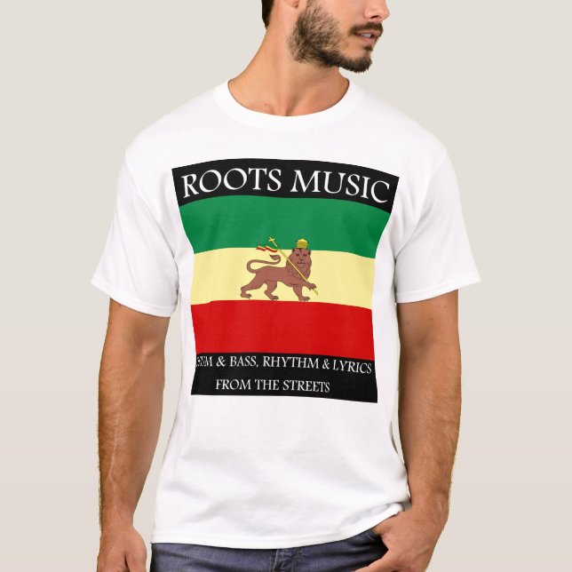 Rasta - rotar den musikEtiopien flagga som är Tee (Framsida)