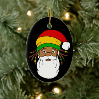 Rasta Santa Claus Christmas Julgransprydnad Keramik