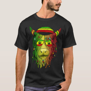 Rasta Scottish Highland Cow Scottish Stoner Cow T Shirt