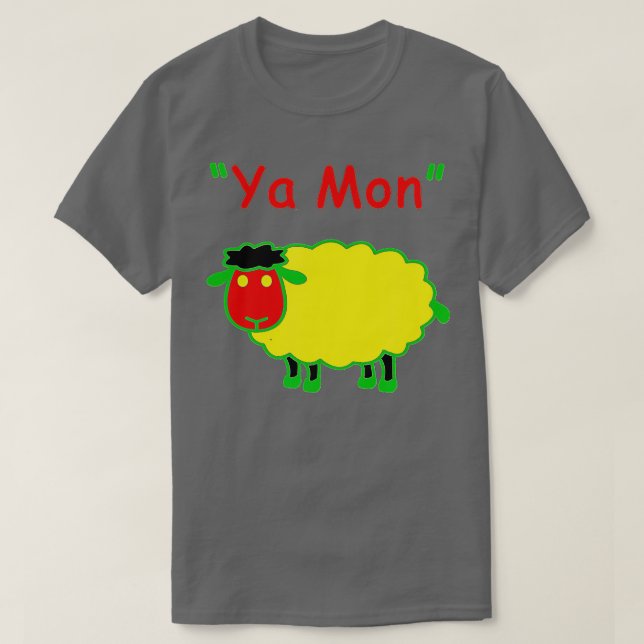 Rasta Sheep Ya Mon Funny T Shirt (Design framsida)