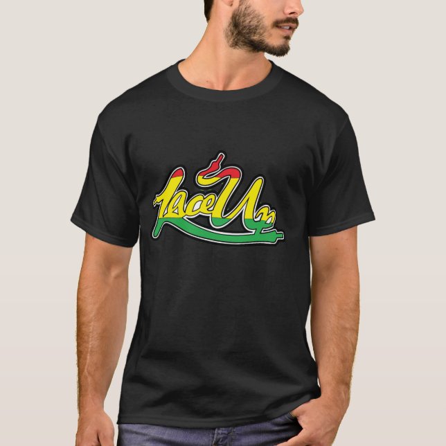 Rasta snöre upp t-shirt (Framsida)